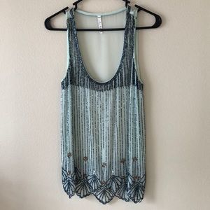 Beaded sheer tank